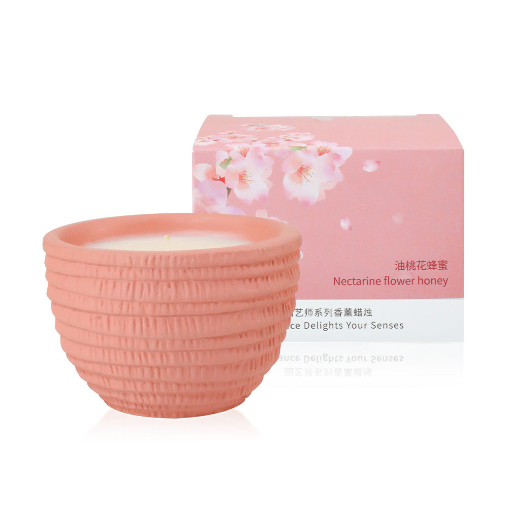 Bougies parfumées aromatiques sans fumée 100 g – Gobelet en ciment, cire de soja naturelle aux huiles essentielles