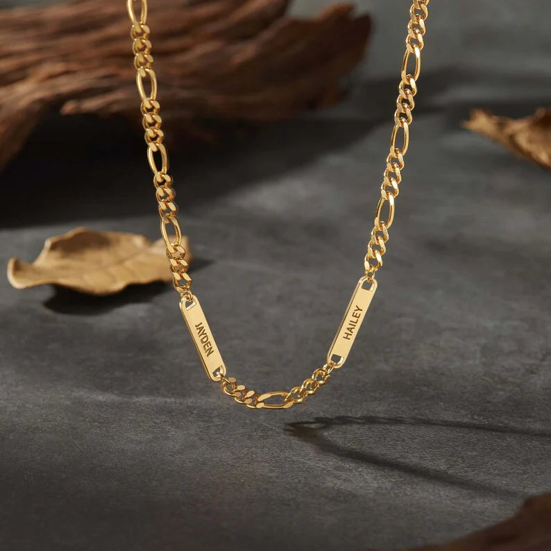 Collier pour papa avec les prénoms des enfants – Collier gravé pour papa