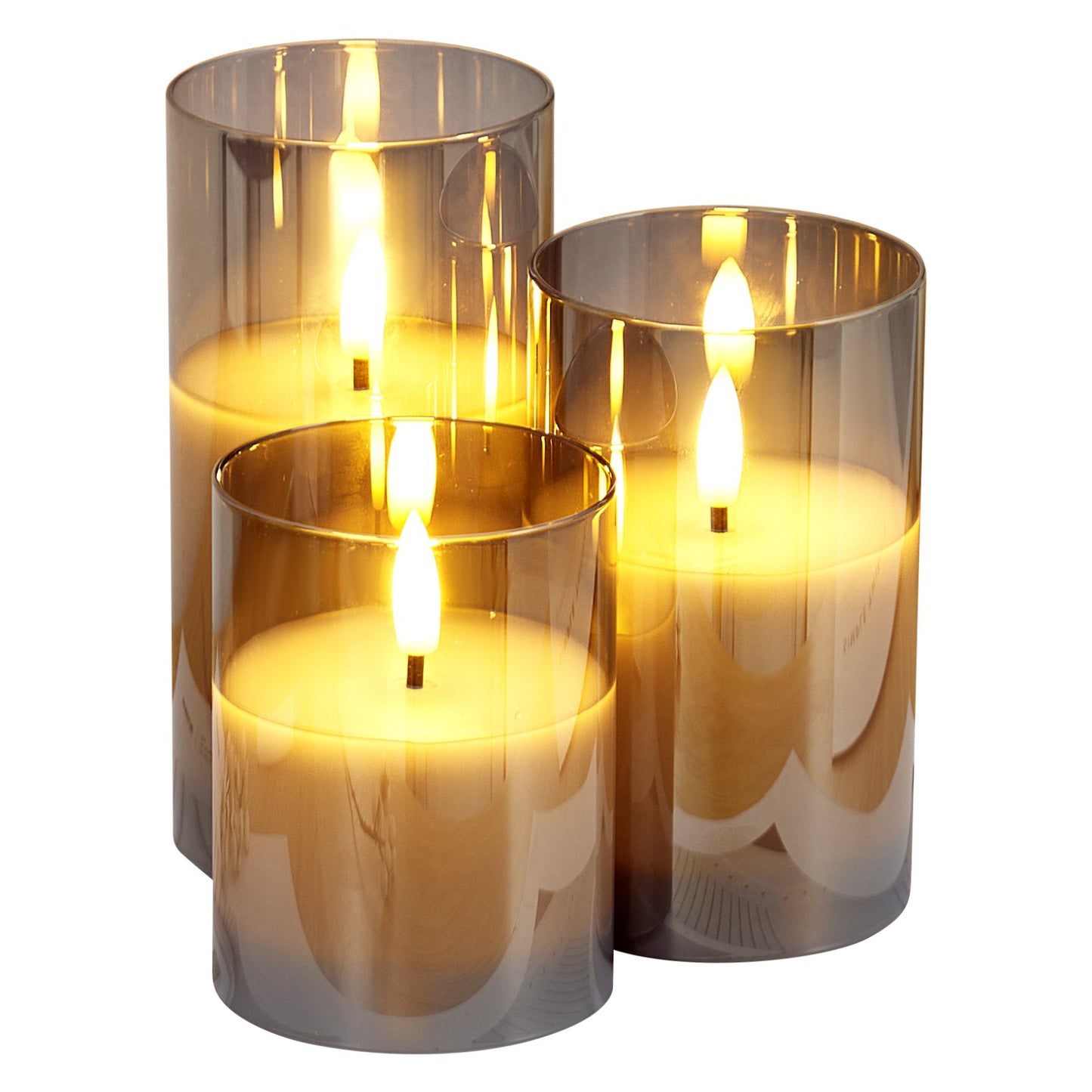 Bougies LED sans flamme – Lot de 3 bougies à piles avec télécommande, effet scintillement réaliste pour une ambiance sécuritaire