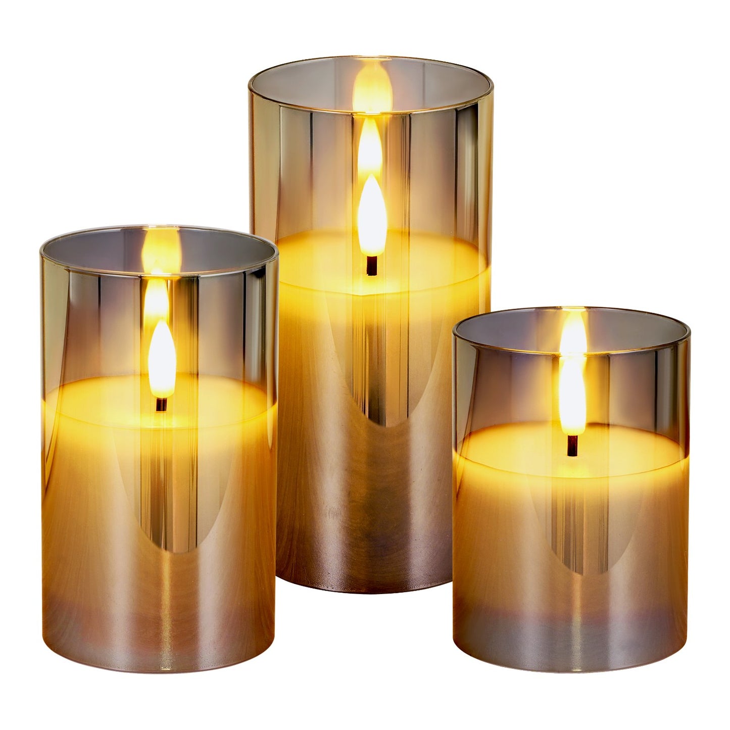 Bougies LED sans flamme – Lot de 3 bougies à piles avec télécommande, effet scintillement réaliste pour une ambiance sécuritaire