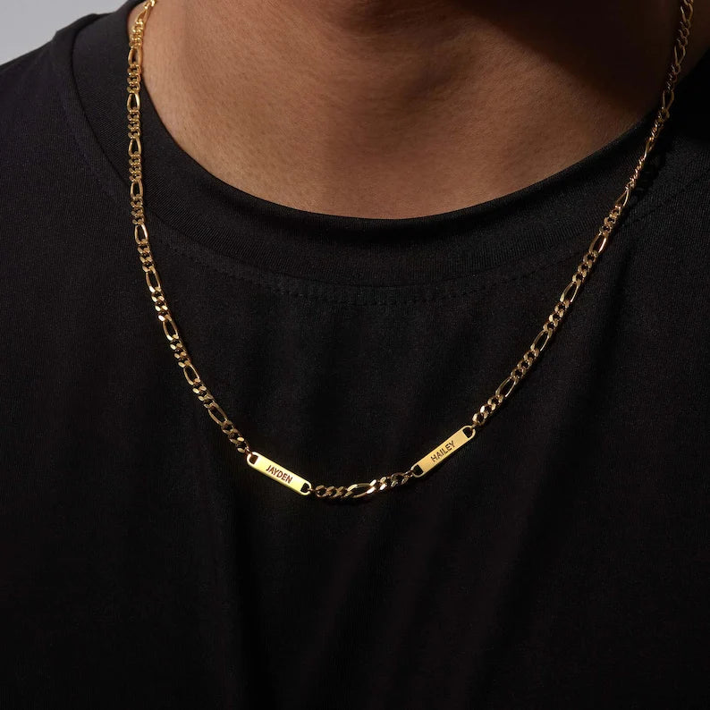 Collier pour papa avec les prénoms des enfants – Collier gravé pour papa