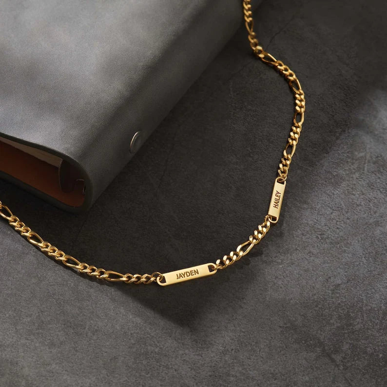 Collier pour papa avec les prénoms des enfants – Collier gravé pour papa